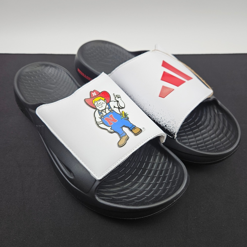 Adidas Lightblaze Slide Nebraska Cornhuskers Herbie Husker Mens‎ 15 Black IH7120